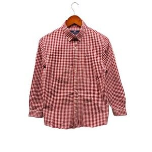 Vineyard Vines Girl's L 16 Whale Shirt Red White Gingham Button Down Cotton